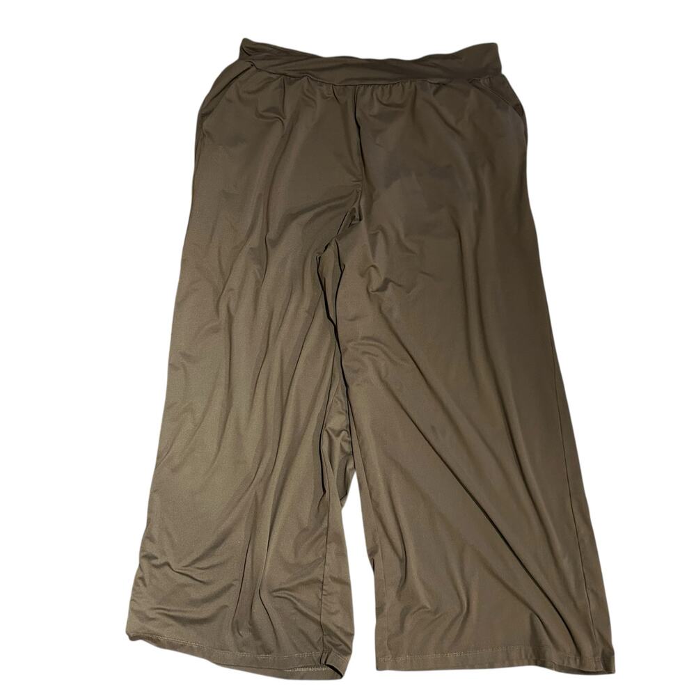Torrid Pants Leggings Brown Pull on Pockets SZ 3 Active Lounge Wide Leg Ankle